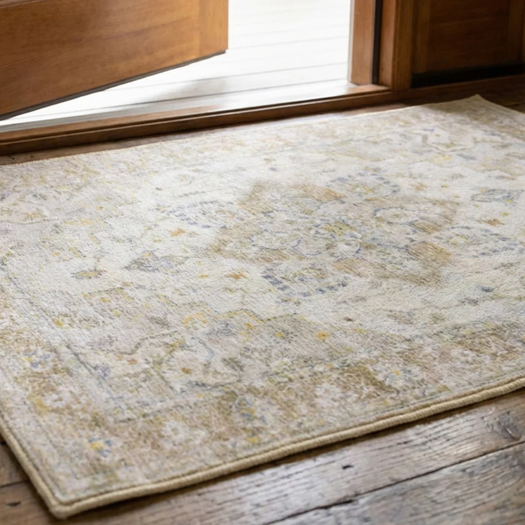Muddy Mat® Champagne Washable Area Rugs for Living Room, Bedroom & Dining Room – Modern Soft Low Pile Non Slip Carpet – Pet Friendly Waterproof Foldable Rugs for Home - Image 13
