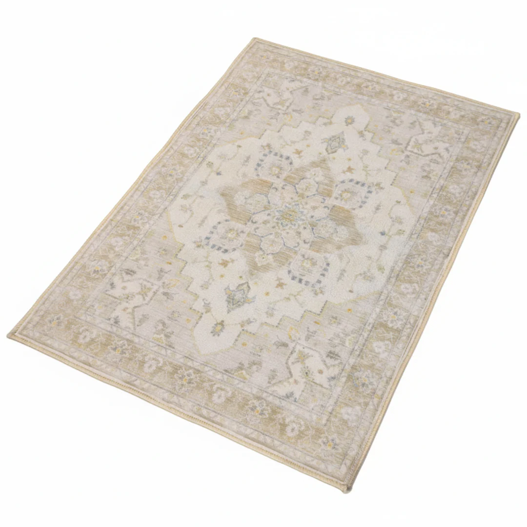 Muddy Mat® Champagne Washable Area Rugs for Living Room, Bedroom & Dining Room – Modern Soft Low Pile Non Slip Carpet – Pet Friendly Waterproof Foldable Rugs for Home - Image 9