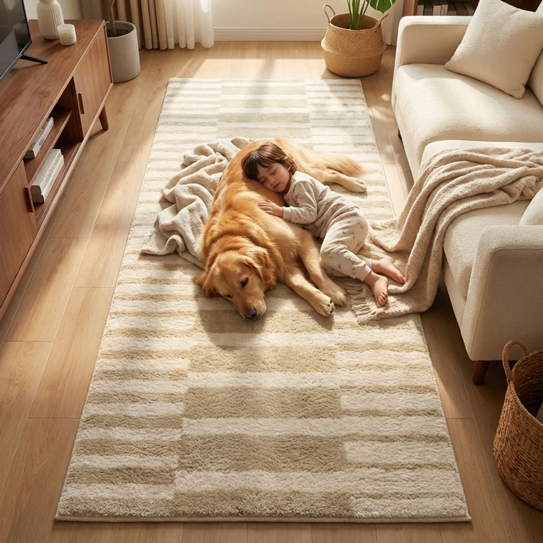 Muddy Mat® Creamline Washable Area Rugs for Living Room, Bedroom & Dining Room – Modern Soft Low Pile Non Slip Carpet – Pet Friendly Waterproof Foldable Rugs for Home - Image 12