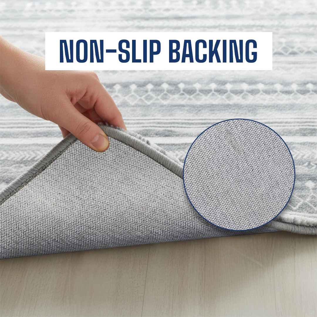 Muddy Mat® Greyline Washable Area Rugs for Living Room, Bedroom & Dining Room – Modern Soft Low Pile Non Slip Carpet – Pet Friendly Waterproof Foldable Rugs for Home - Image 12