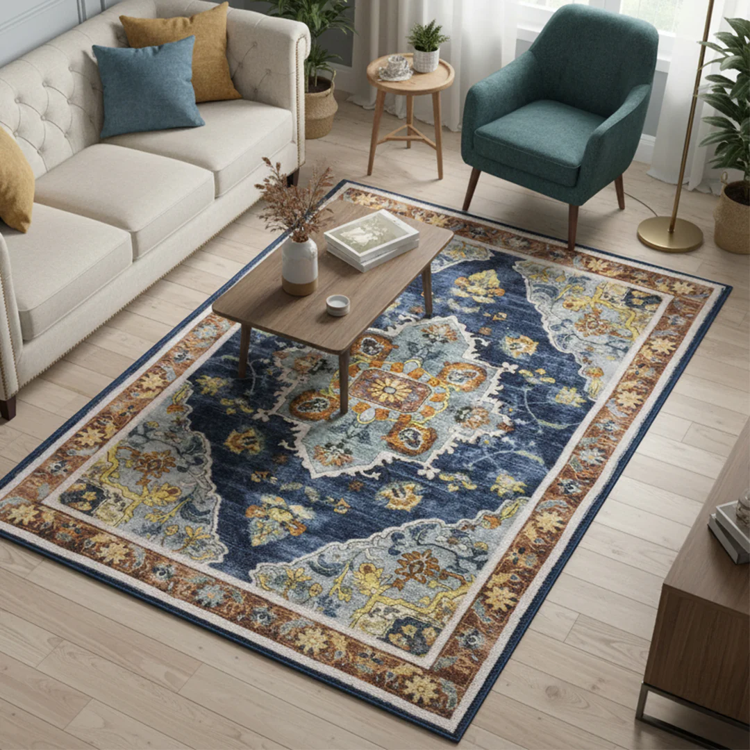 Muddy Mat® Mosaic Washable Area Rugs for Living Room, Bedroom & Dining Room – Modern Soft Low Pile Non Slip Carpet – Pet Friendly Waterproof Foldable Rugs for Home - Image 11