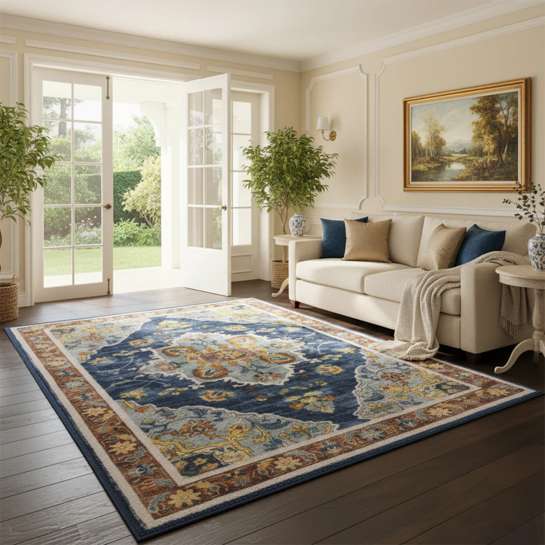 Muddy Mat® Mosaic Washable Area Rugs for Living Room, Bedroom & Dining Room – Modern Soft Low Pile Non Slip Carpet – Pet Friendly Waterproof Foldable Rugs for Home - Image 3