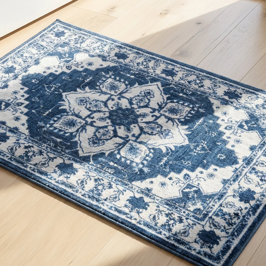 Muddy Mat® Navybell Washable Area Rugs for Living Room, Bedroom & Dining Room – Modern Soft Low Pile Non Slip Carpet – Pet Friendly Waterproof Foldable Rugs for Home - Image 12