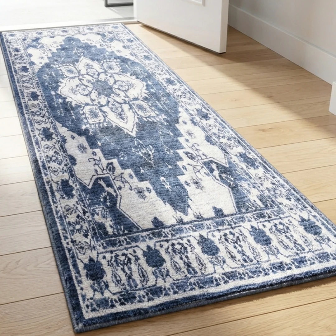 Muddy Mat® Navybell Washable Area Rugs for Living Room, Bedroom & Dining Room – Modern Soft Low Pile Non Slip Carpet – Pet Friendly Waterproof Foldable Rugs for Home - Image 8