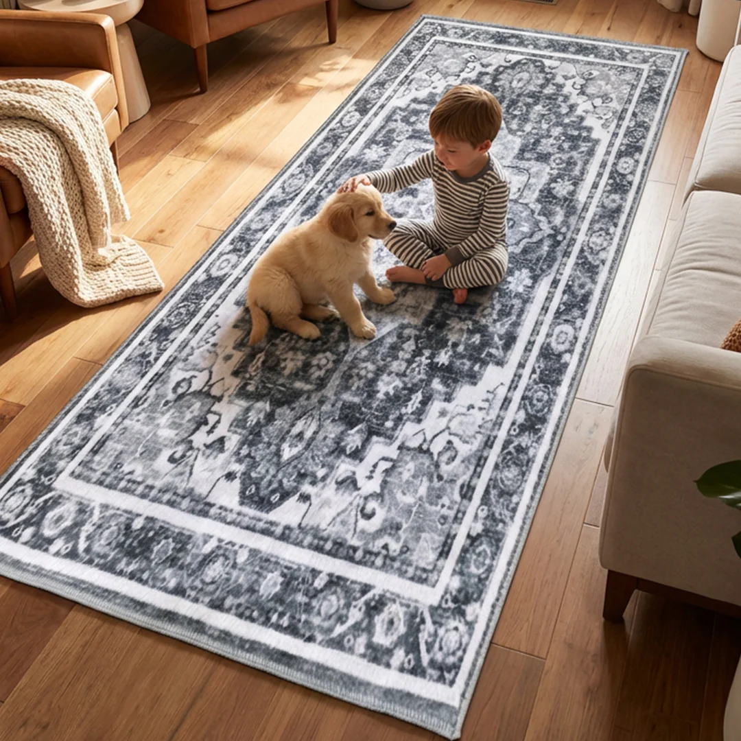 Muddy Mat® Onyx Washable Area Rugs for Living Room, Bedroom & Dining Room – Modern Soft Low Pile Non Slip Carpet – Pet Friendly Waterproof Foldable Rugs for Home - Image 10