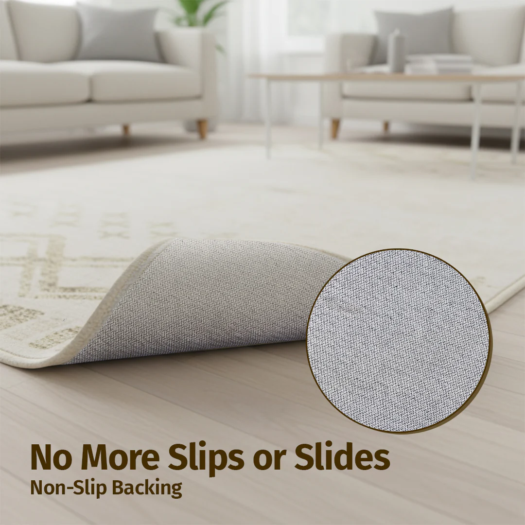 Muddy Mat® Tribal Washable Area Rugs for Living Room, Bedroom & Dining Room – Modern Soft Low Pile Non Slip Carpet – Pet Friendly Waterproof Foldable Rugs for Home - Image 6