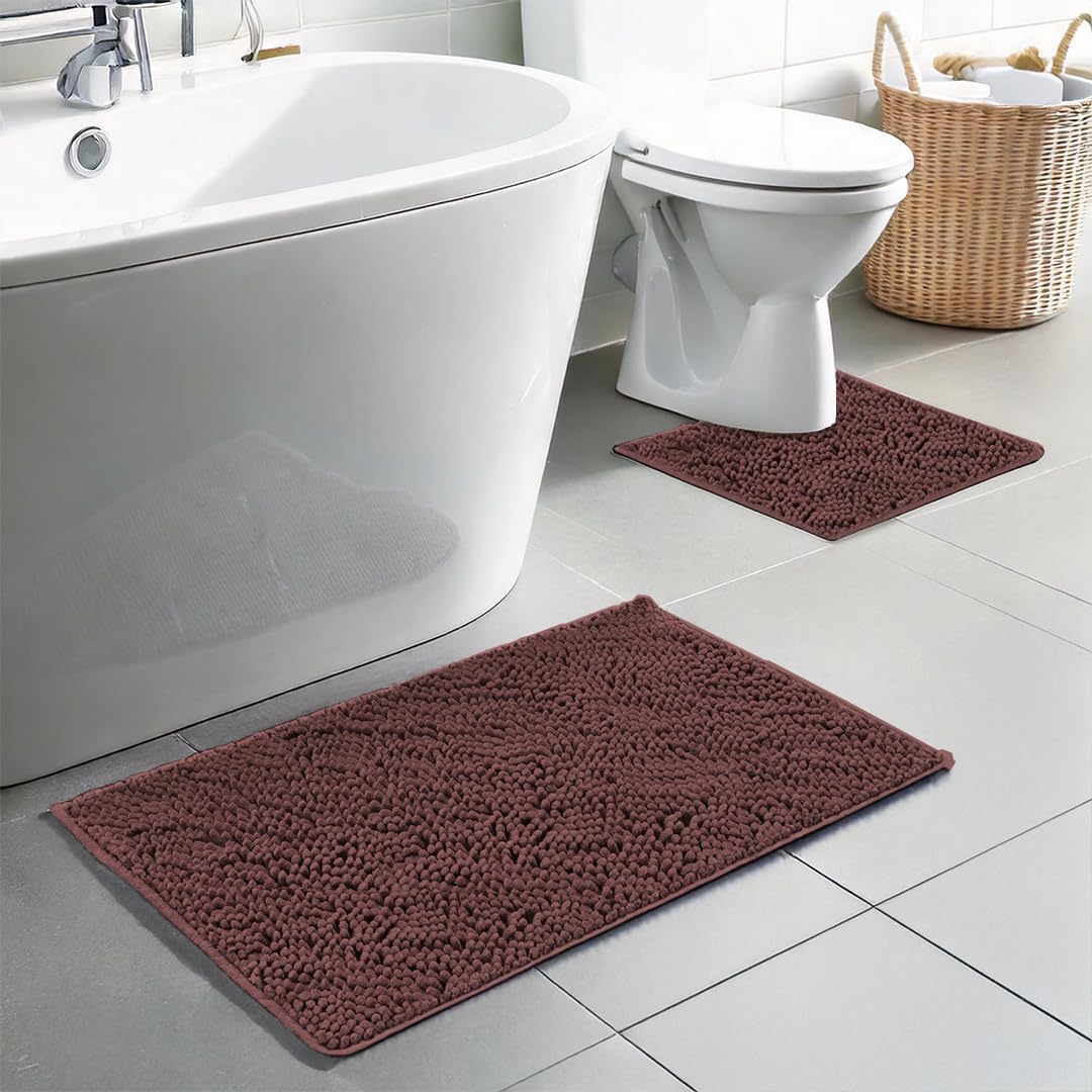 Muddy Mat® Bathroom Rugs set, Bath Mats (20”x30”) with U Shaped Toilet Mat (20”x20”) - Image 4