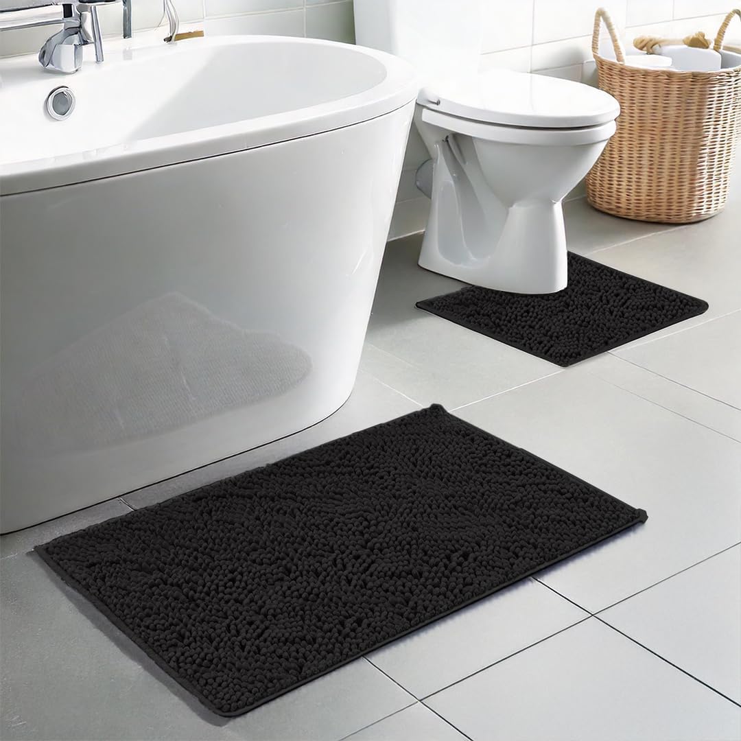 Muddy Mat® Bathroom Rugs set, Bath Mats (20”x30”) with U Shaped Toilet Mat (20”x20”) - Image 5