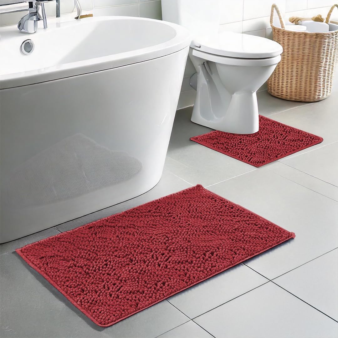 Muddy Mat® Bathroom Rugs set, Bath Mats (20”x30”) with U Shaped Toilet Mat (20”x20”) - Image 7